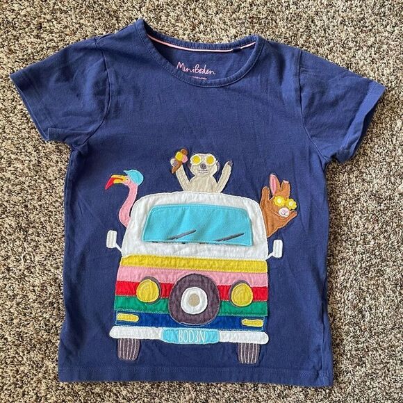 Mini Boden Other - Mini Boden Road trip tee bus animals girls size 7-8